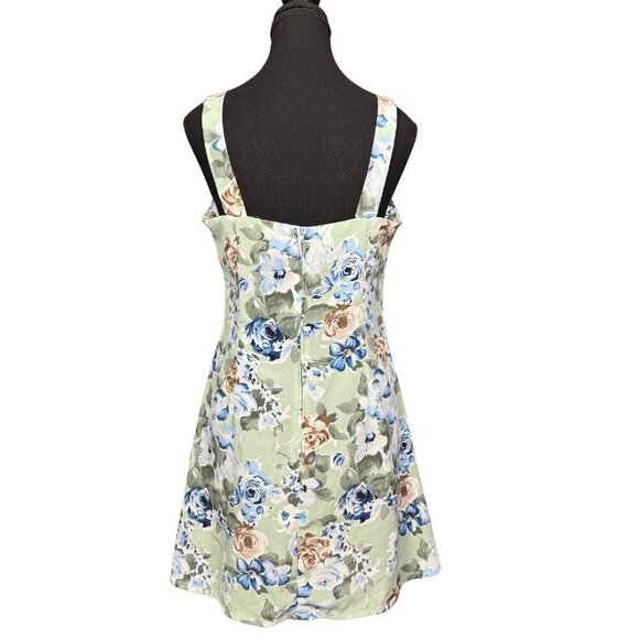 Vintage Pariscope Floral Mini Dress, Cottagecore Sleeveless Fit & Flare Summer - Picture 4 of 6